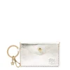 Scarlino Women's keyring in metallic leather color metallic silver