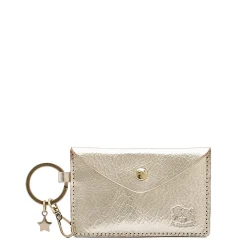 Scarlino Women's keyring in metallic leather color metallic platinum