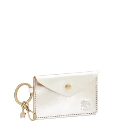 Scarlino Women's keyring in metallic leather color metallic silver