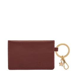 Scarlino Women's keyring in leather color black cherry