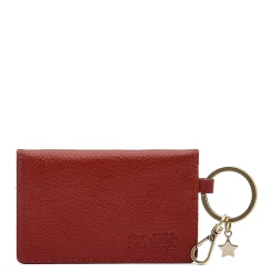 Scarlino Women's keyring in leather color red