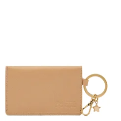 Scarlino Women's keyring in leather color caffelatte