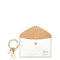 Scarlino Women's keyring in metallic leather color metallic silver