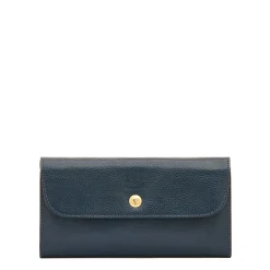 Siena Women's continental wallet in leather color blue