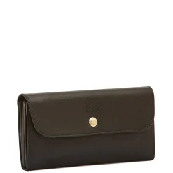 Siena Women's continental wallet in leather color black