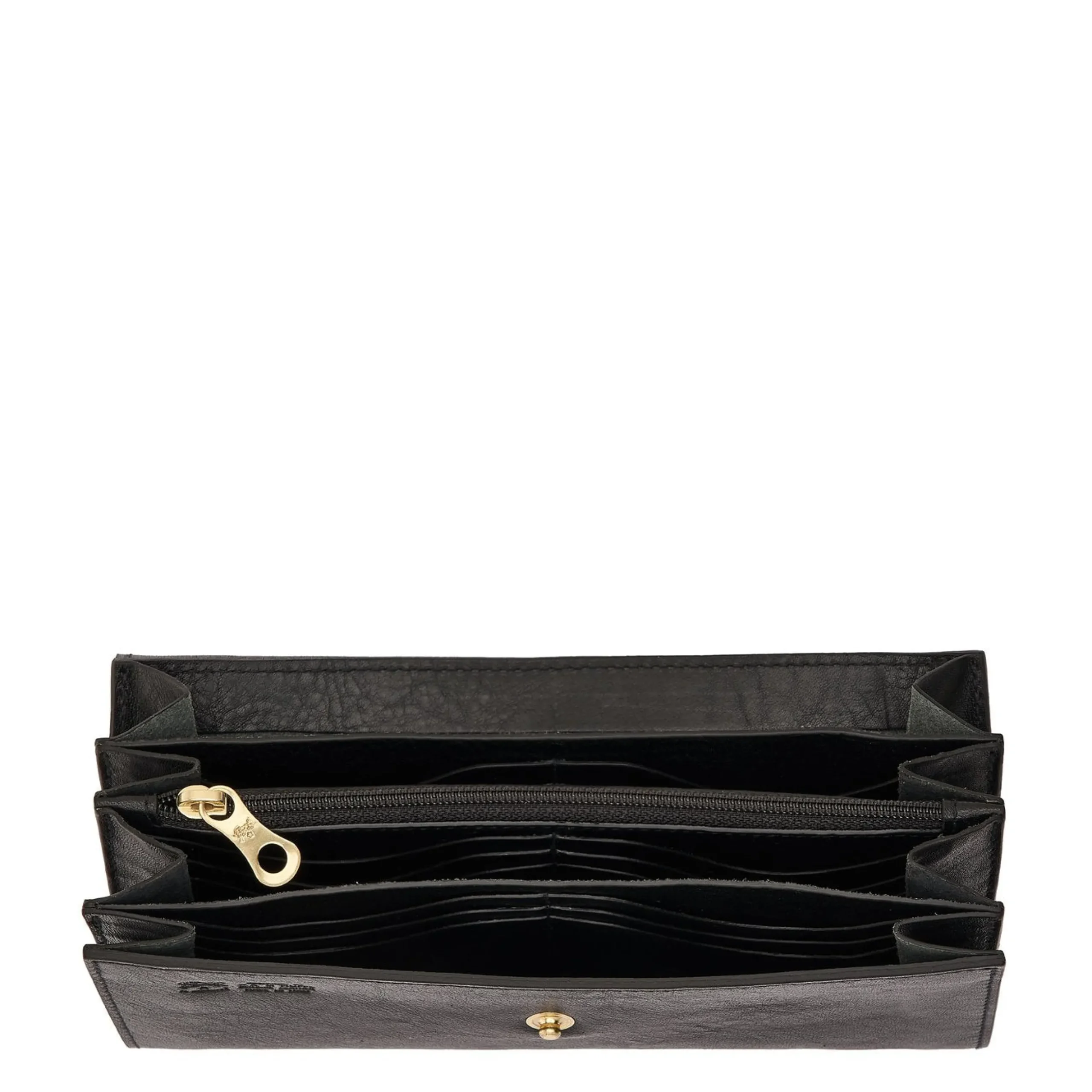 Siena Women's continental wallet in leather color black