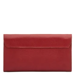 Siena Women's continental wallet in leather color red