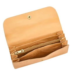 Siena Women's continental wallet in leather color natural