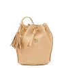 Silvia Women's bucket bag in leather color natural