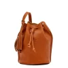 Silvia Women's bucket bag in leather color caramel