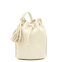 Silvia Women's bucket bag in leather color milk