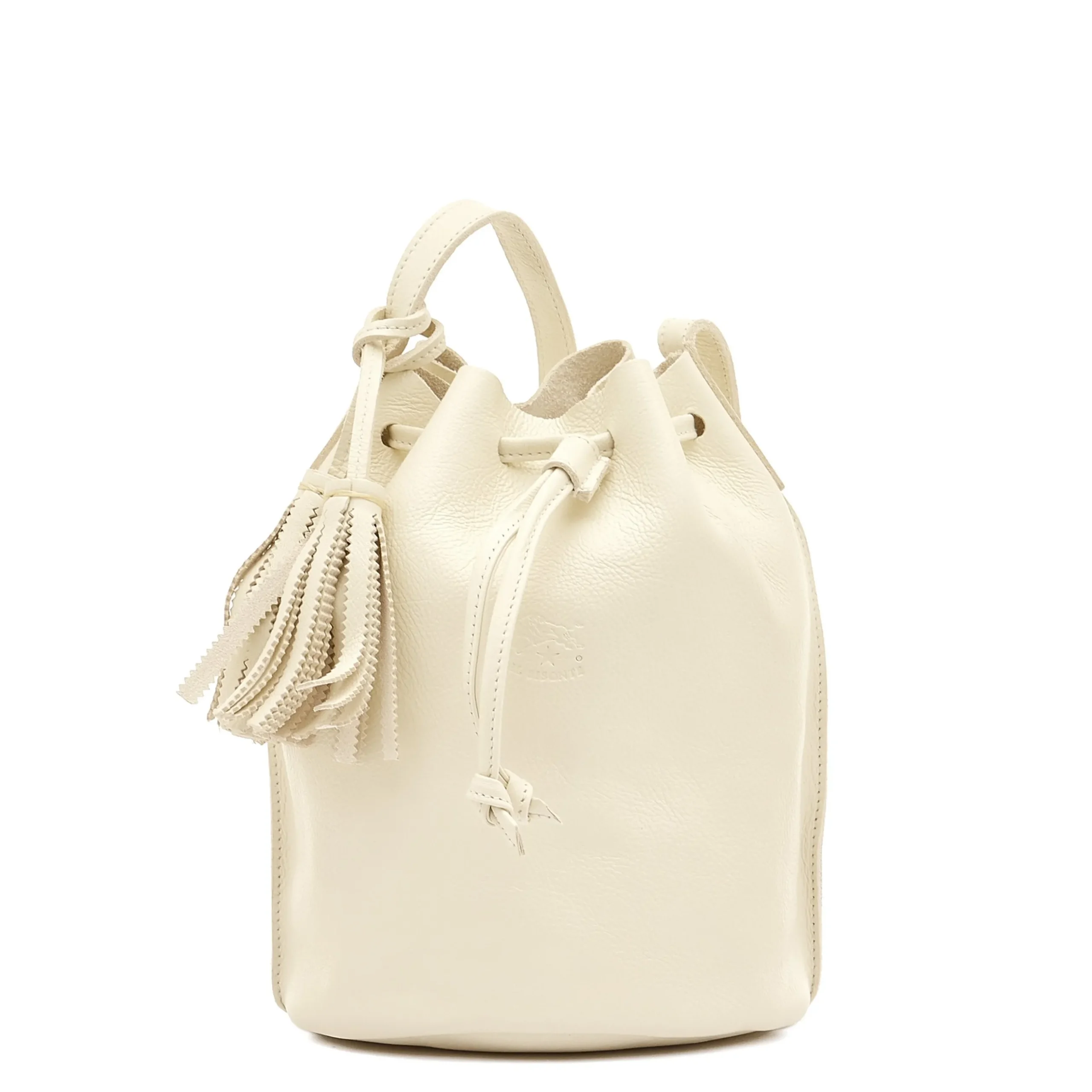 Silvia Women's bucket bag in leather color milk