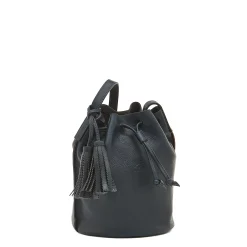 Silvia Women's bucket bag in leather color blue