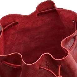Silvia Women's bucket bag in leather color red
