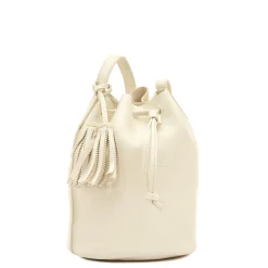 Silvia Women's bucket bag in leather color milk