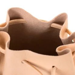 Silvia Women's bucket bag in leather color natural
