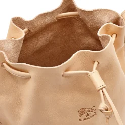 Silvia Women's bucket bag in leather color natural