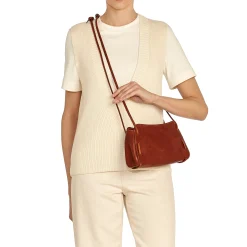 Snodo Women's shoulder bag in vintage leather color sepia