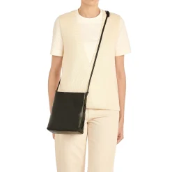 Snodo Women's shoulder bag in vintage leather color black