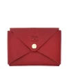 Sovana Card case in leather color ruby red