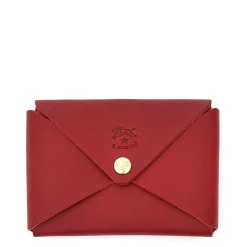 Sovana Card case in leather color ruby red