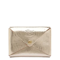 Sovana Card case in metallic leather color metallic platinum