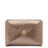 Sovana Card case in metallic leather color metallic bronze
