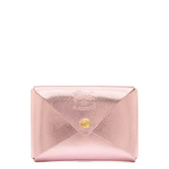 Sovana Card case in metallic leather color pink