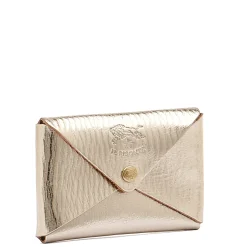 Sovana Card case in metallic leather color metallic platinum