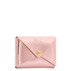 Sovana Card case in metallic leather color pink