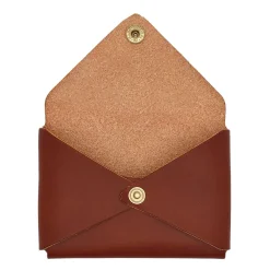Sovana Card case in leather color sepia