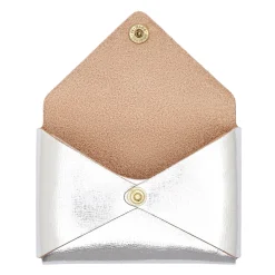 Sovana Card case in metallic leather color metallic silver