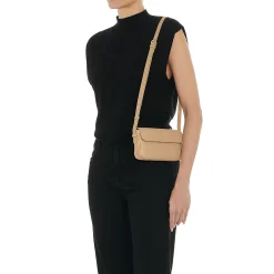 Studio Women's crossbody bag in leather color caffelatte