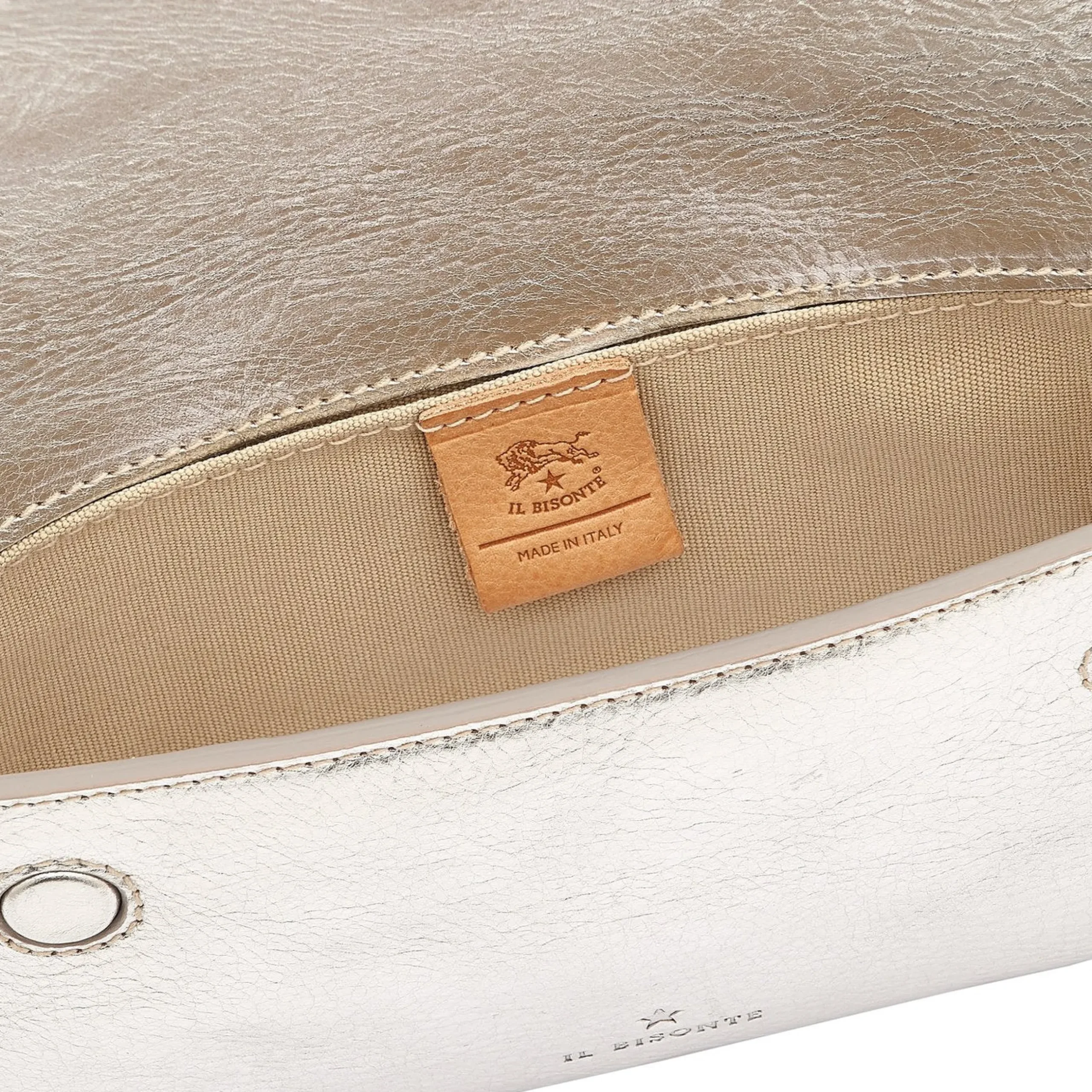 Studio Women's crossbody bag in metallic leather color metallic silver