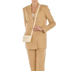 Studio Women's crossbody bag in leather color white