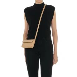Studio Women's crossbody bag in leather color caffelatte