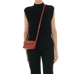 Studio Women's crossbody bag in leather color red