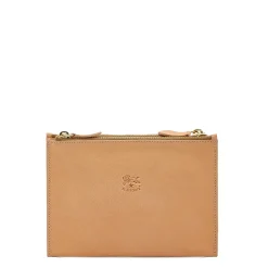 Talamone Women's clutch bag in leather color natural