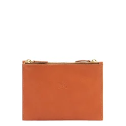 Talamone Women's clutch bag in leather color caramel