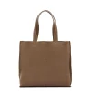 Talamone Women's tote bag in leather color light grey