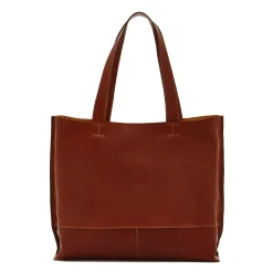 Talamone Women's tote bag in vintage leather color sepia