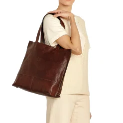 Talamone Women's tote bag in vintage leather color coffee