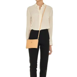 Talamone Women's clutch bag in leather color natural