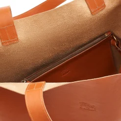 Talamone Women's tote bag in leather color caramel
