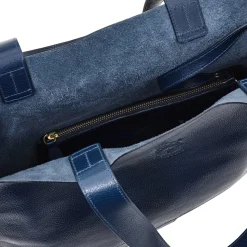 Talamone Women's tote bag in leather color blue