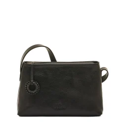 Tessa Women's crossbody bag in leather color black
