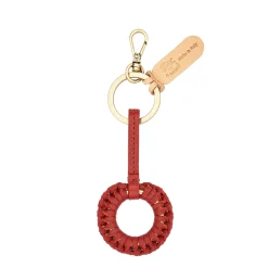 Tessa Women's keyring in leather color red