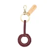 Tessa Women's keyring in leather color black cherry