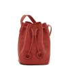 Tessa Women's bucket bag in leather color red