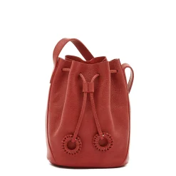 Tessa Women's bucket bag in leather color red